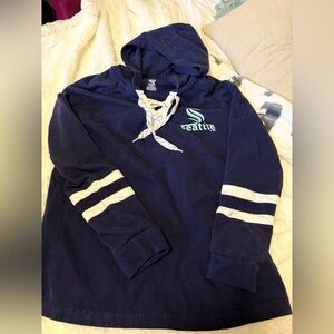 NHL Kraken Long Sleeve women’s hooded shirt size M